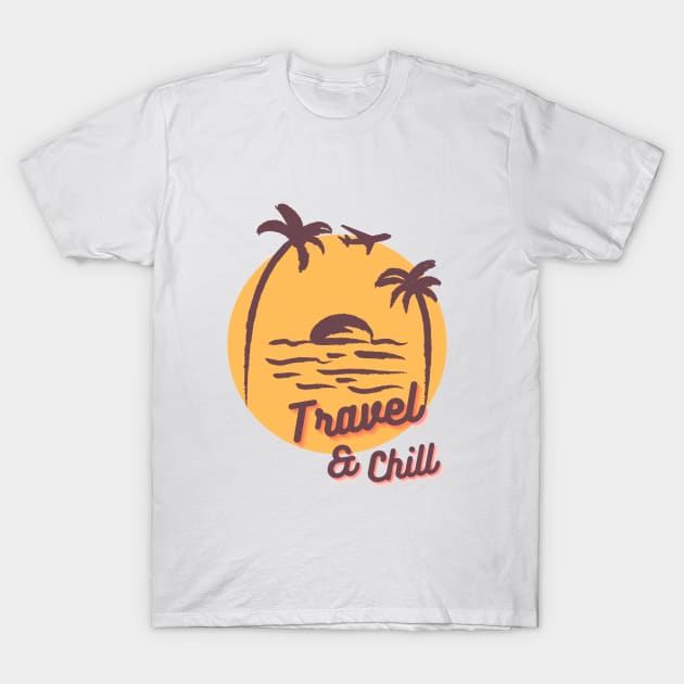 Travel And Chill Traveller T-Shirt by MinimalSpace